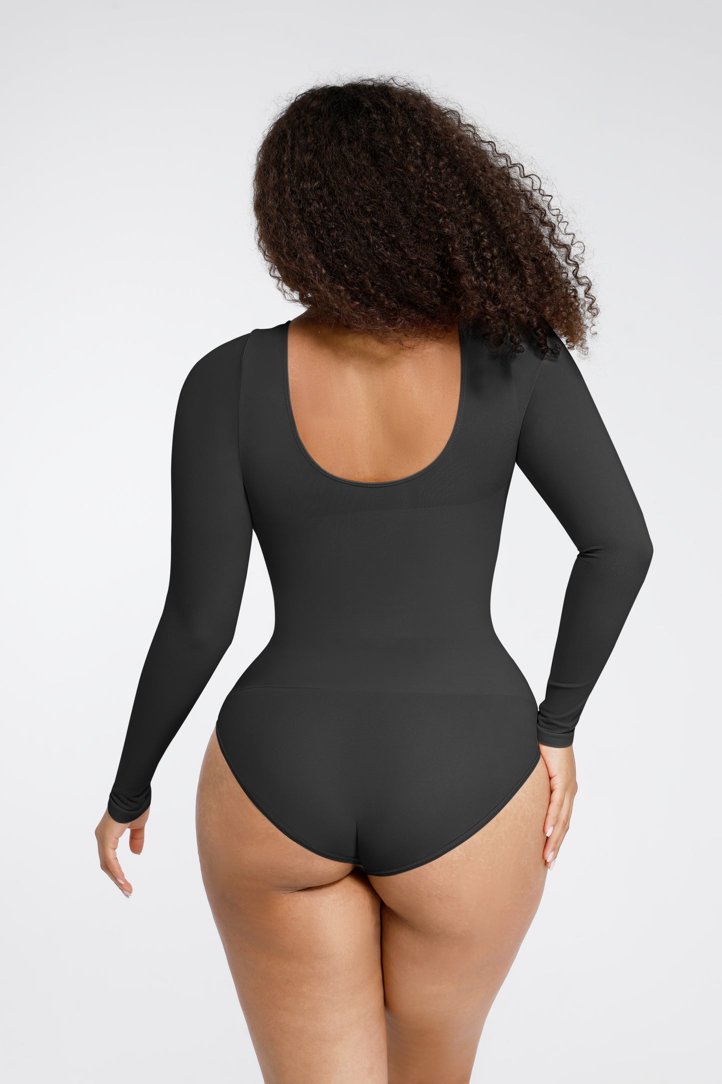 Body Modelator "SKIN" invizibil, Chilot Clasic, Mânecă Lungă, DWP Fitness-Efect Compresie