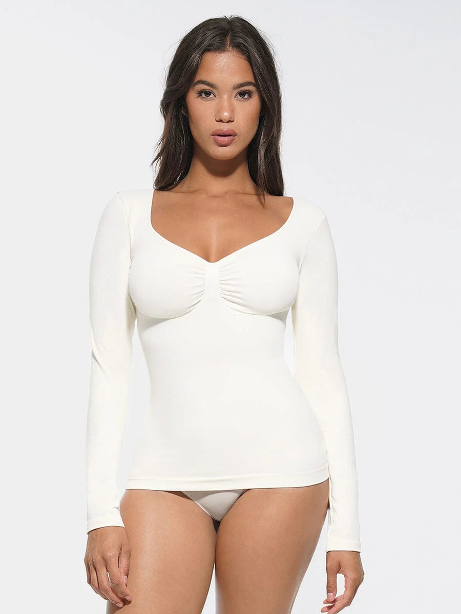 Top Modelator DWP – Mânecă lungă, Compresie Ridicată & Push-Up