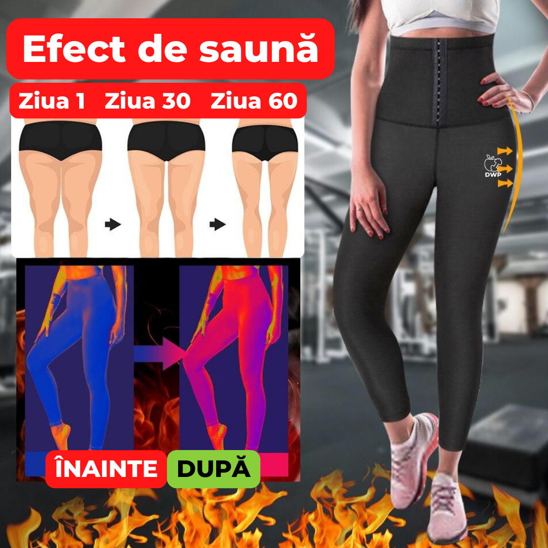 Colanți DWP Fitness Modelatori pentru Slăbit - 2 în 1 - Neopren Complet