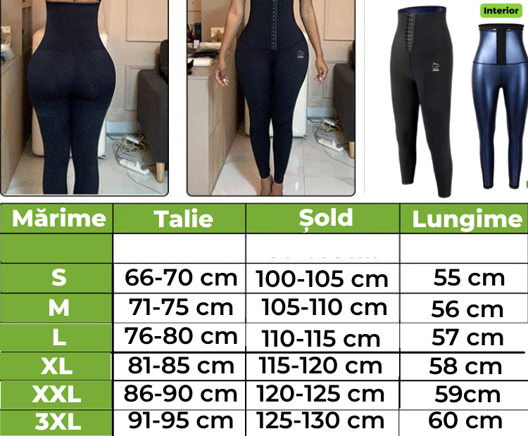 Colanți DWP Fitness Modelatori pentru Slăbit - 2 în 1 - Neopren Complet