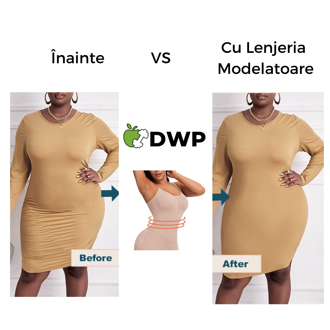 Lenjerie Modelatoare ORIGINALĂ DWP Fitness - Cu Efect de Compresie, Fără Cusături - Lung