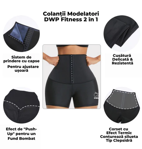 2 Perechi - Colanți Corset Modelatori 2 în 1 Scurți - Centură cu "Efect Termic"