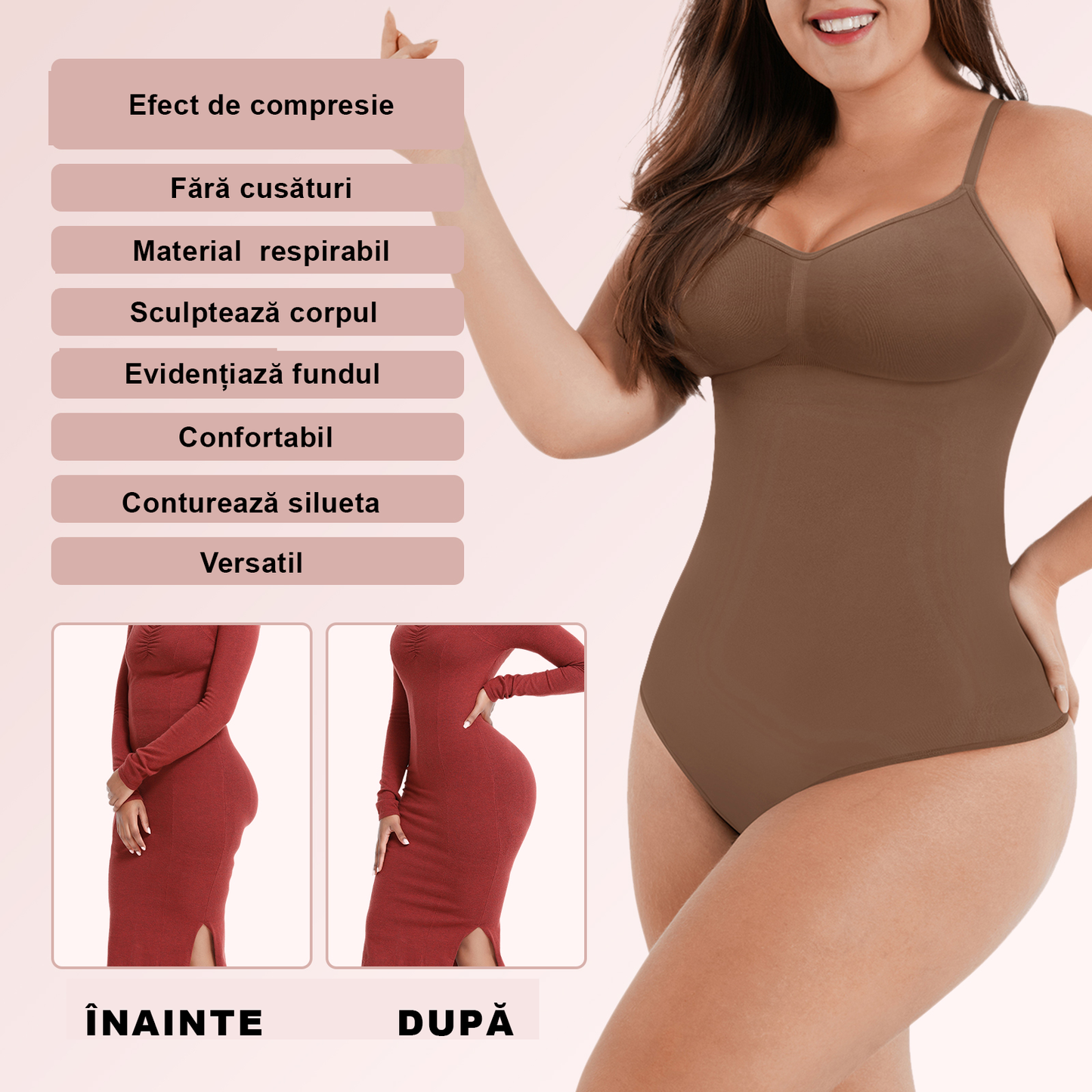 Body Modelator SKIN Tanga, Spate Acoperit, DWP Fitness-Efect Compresie