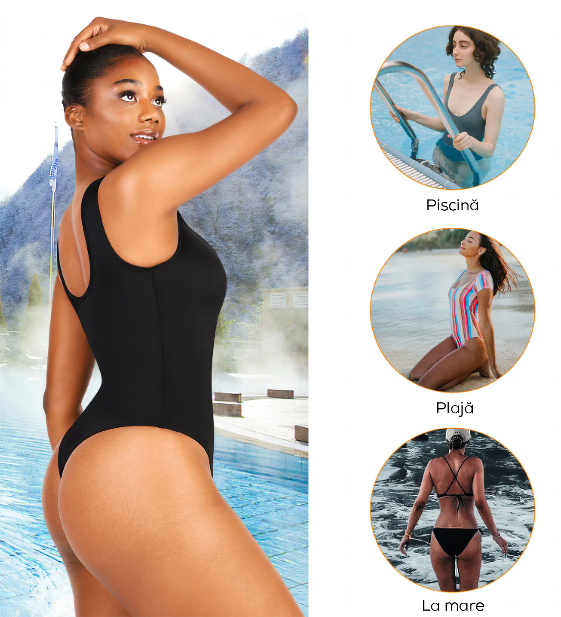 Costum de Baie "One Piece" Modelator, Efect de Compresie - DWP Fitness