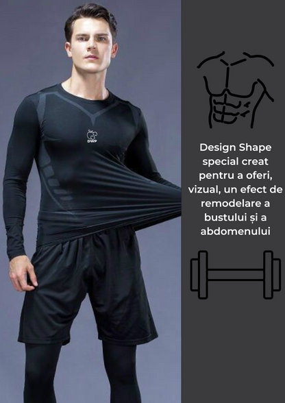 Bluză Compresie + Pantaloni Scurți + Pantaloni Compresie DWP Fitness X-Treme