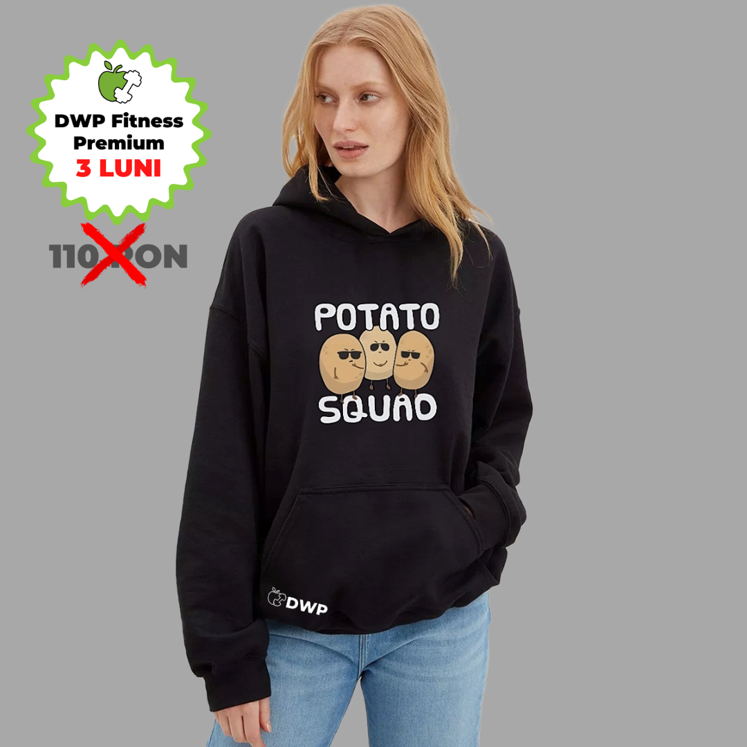 Hoodie DWP Fitness Signature Potato Squad, Unisex, Flaușat