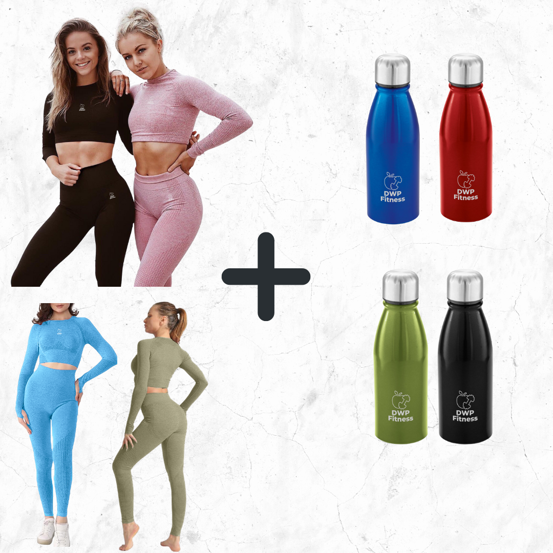 Compleu Sport Fără Cusături, DWP Fitness Damă, Lung + Sticlă de apă DWP Fitness, Oțel Inoxidabil - 500 ml + Abonament 12 luni