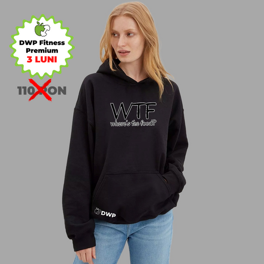 Hoodie DWP Fitness Signature WTF, Unisex, Flaușat