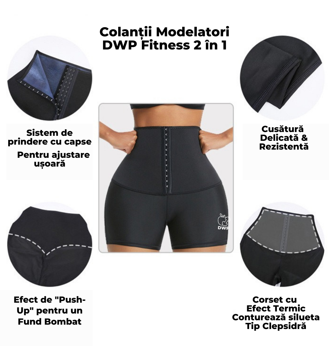 Pachet Promo - Colanți Modelatori 2 în 1 - Centură Corset Scurți + Cântar de bucătărie DWP Fitness - INOX