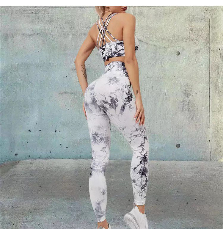Colanți DWP Fitness PRO - Tie Dye, Fără cusături și Talie Înaltă