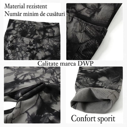Colanți DWP Fitness PRO - Tie Dye, Fără cusături și Talie Înaltă