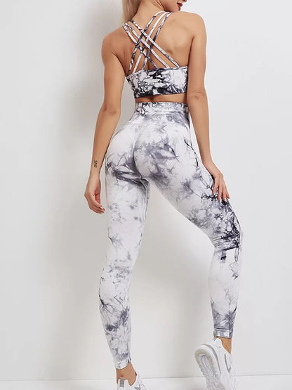 Colanți DWP Fitness PRO - Tie Dye, Fără cusături și Talie Înaltă
