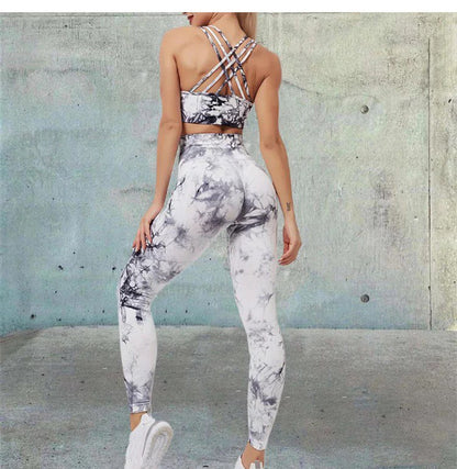 Colanți DWP Fitness PRO - Tie Dye, Fără cusături și Talie Înaltă