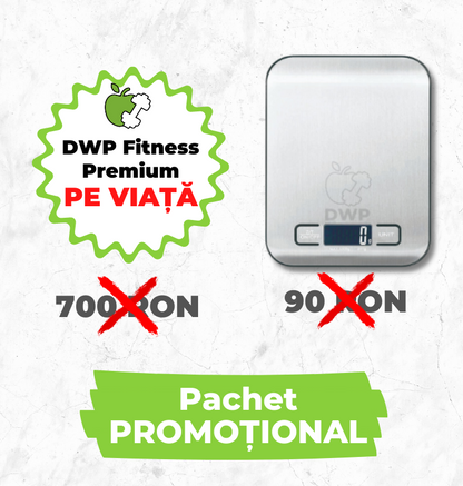 Pachet PROMO - DWP Premium "Pe Viață" și Cântar DWP Fitness - INOX