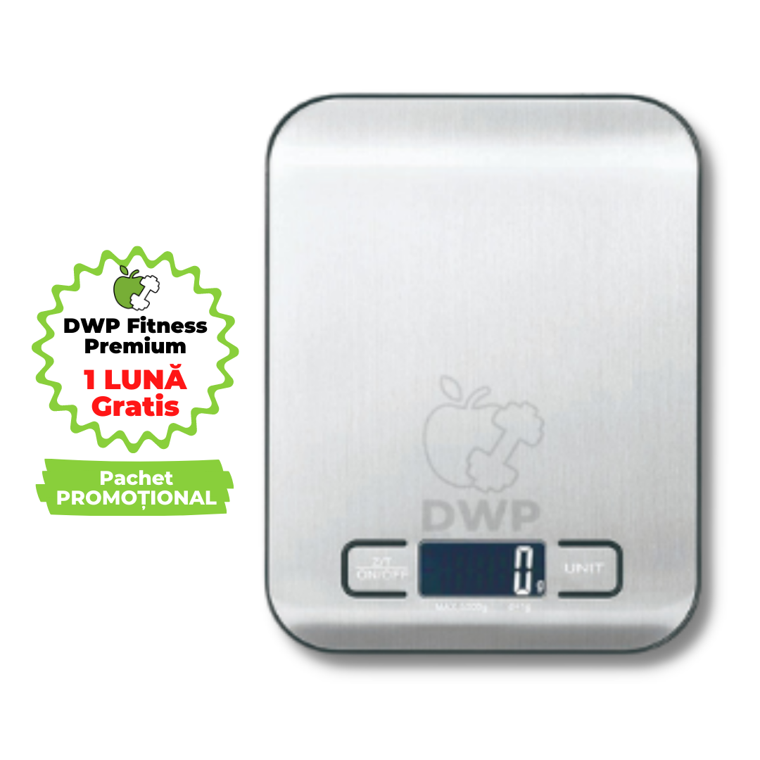 Cântar de Bucătărie DWP Fitness - INOX + DWP Premium GRATIS