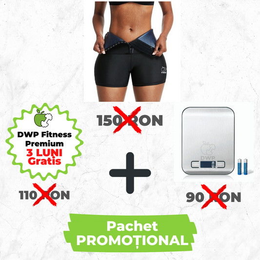 Pachet Promo - Colanți Modelatori 2 în 1 - Centură Corset Scurți + Cântar de bucătărie DWP Fitness - INOX