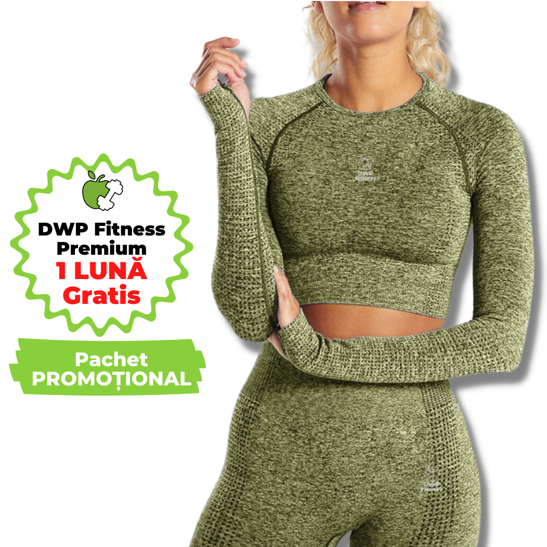 Bluză Sport "Crop Top" DWP Fitness, Fără Cusături - Lungă