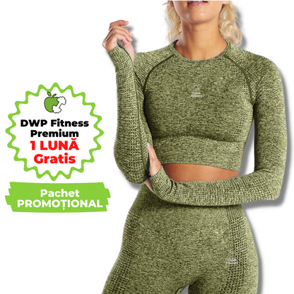 Bluză Sport "Crop Top" DWP Fitness, Fără Cusături - Lungă