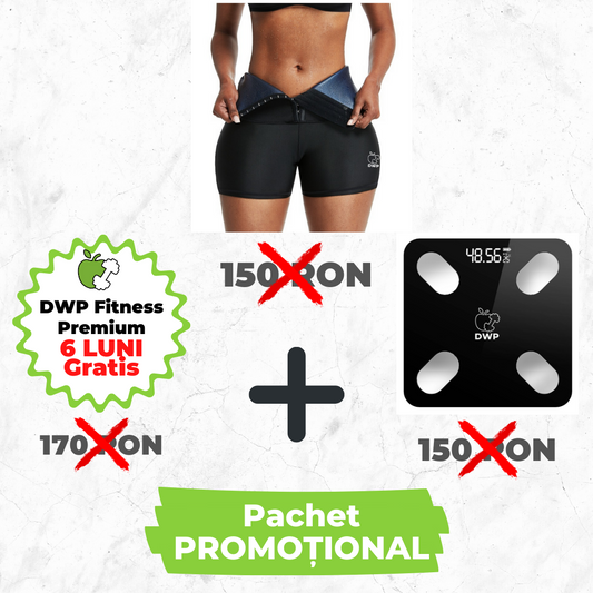 Pachet Promo - Colanți Modelatori 2 în 1 - Centură Corset Scurți + Cântar de Corp DWP Fitness