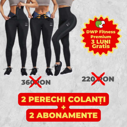 2 Perechi - Colanți Corset Modelatori 2 în 1 - Centură cu "Efect Termic"