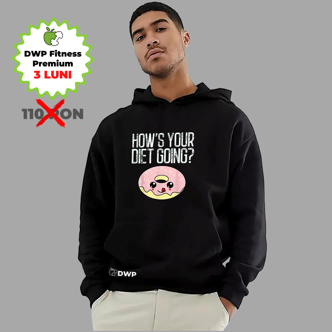 Hoodie DWP Fitness Signature Diet Donut, Unisex, Flaușat