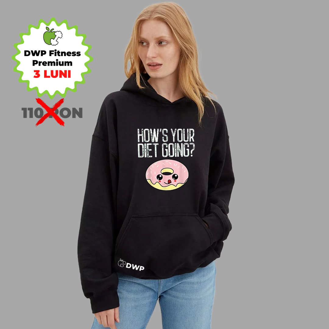 Hoodie DWP Fitness Signature Diet Donut, Unisex, Flaușat