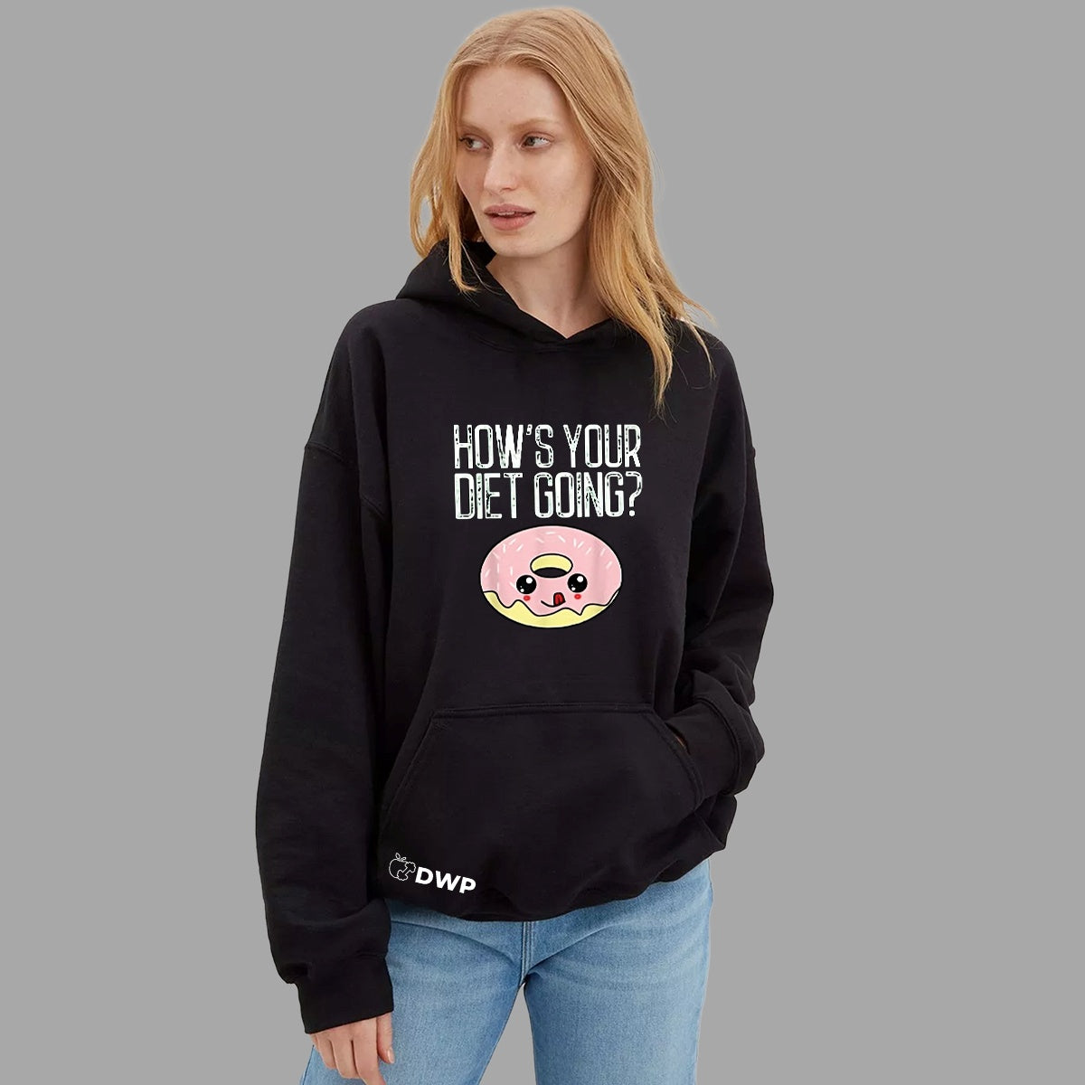 Hoodie DWP Fitness Signature Diet Donut, Unisex, Flaușat