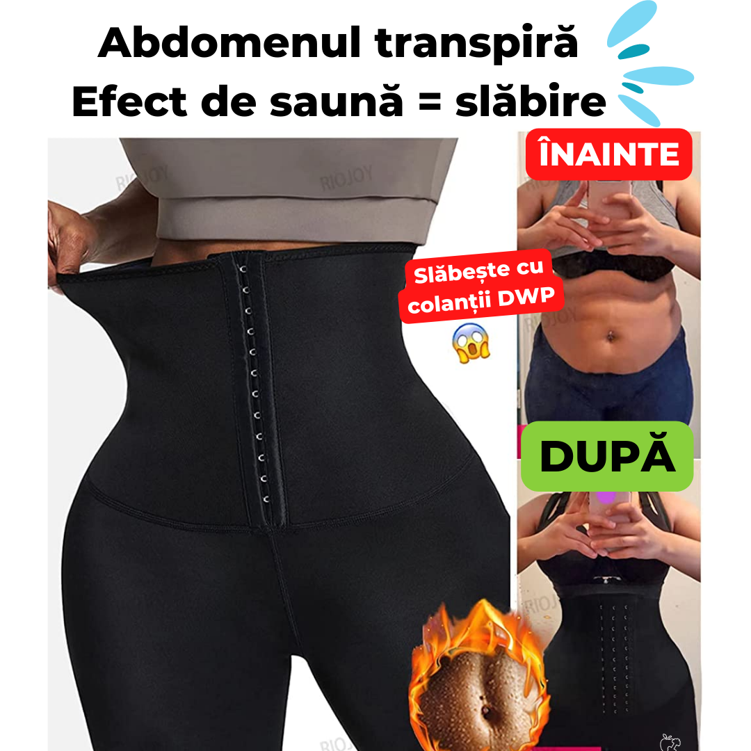 Colanți DWP Fitness ORIGINALI, pentru Slăbit 2 în 1 Scurți - Centură Corset "Efect Termic"